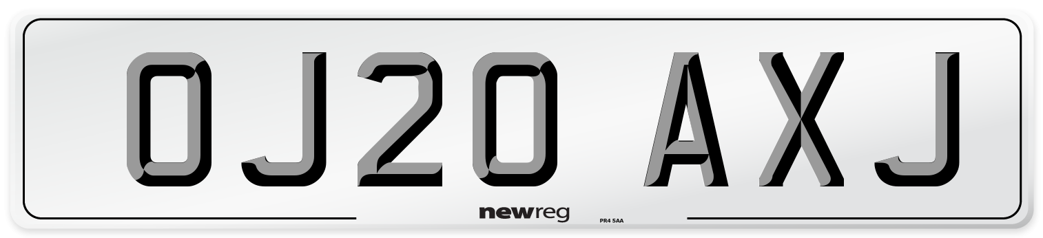 OJ20 AXJ Number Plate from New Reg